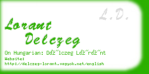 lorant delczeg business card